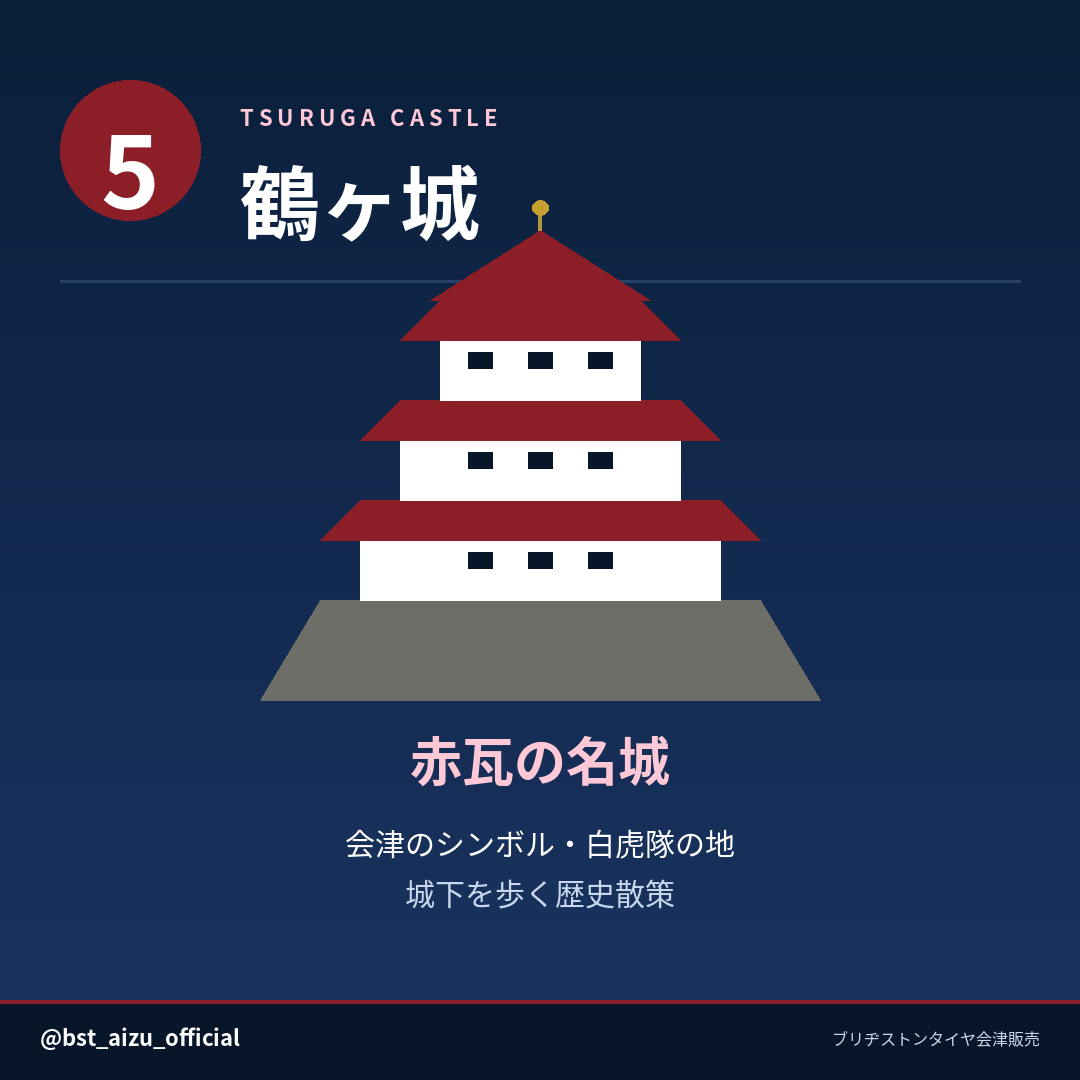 鶴ヶ城 - 赤瓦の名城